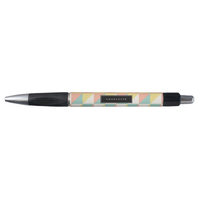 Colourful Geometric Abstract Triangle Pattern Name (Front)