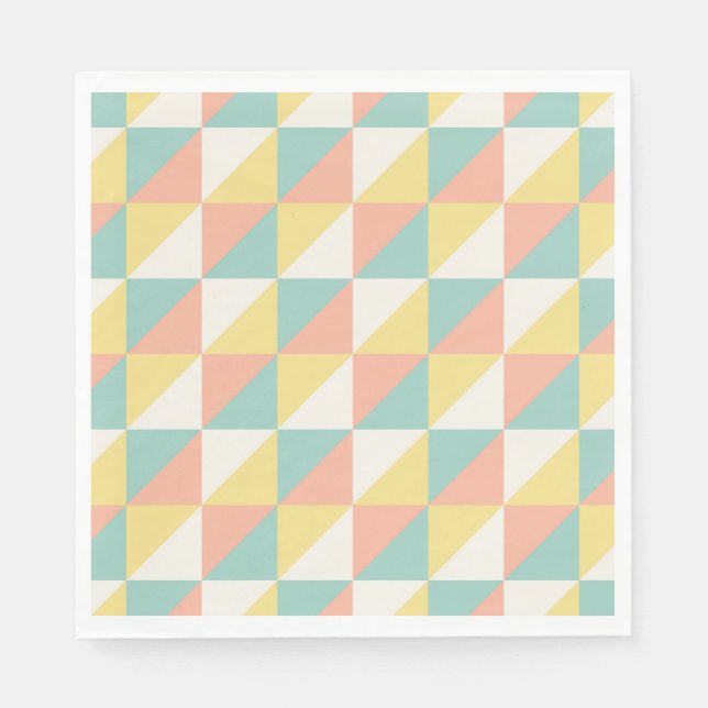 Colourful Geometric Abstract Triangle Pattern Napkin (Front)