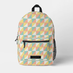 Colourful Geometric Abstract Triangle Pattern Printed Backpack
