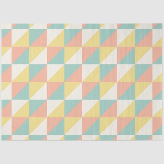 Colourful Geometric Abstract Triangle Pattern Tissue Paper (Front)