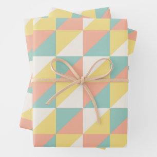 Colourful Geometric Abstract Triangle Pattern Wrapping Paper Sheet