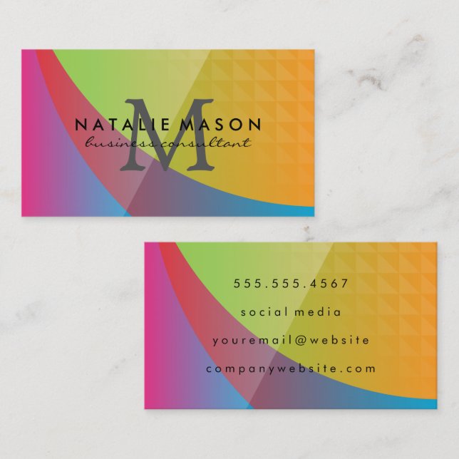 Colourful Geometric Background  Business Card (Front/Back)
