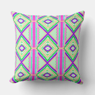 Colourful Geometric Boho Pattern Cushion