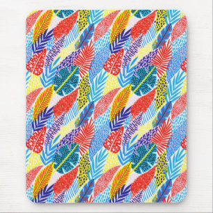 Colourful Geometric Boho Tropical Jungle Floral Mouse Mat