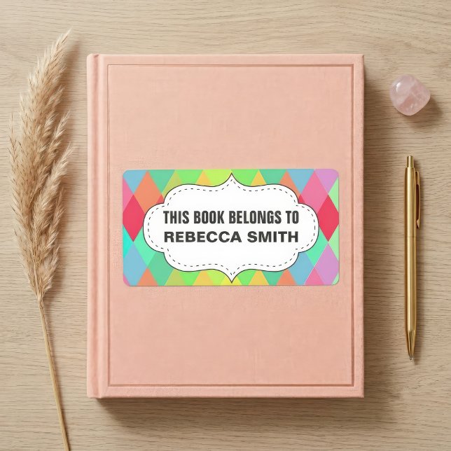 Colourful Geometric Book Label | Bookplate Labels (Creator Uploaded)