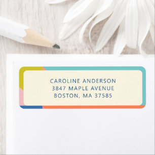 Colourful Geometric Border Custom Return Address