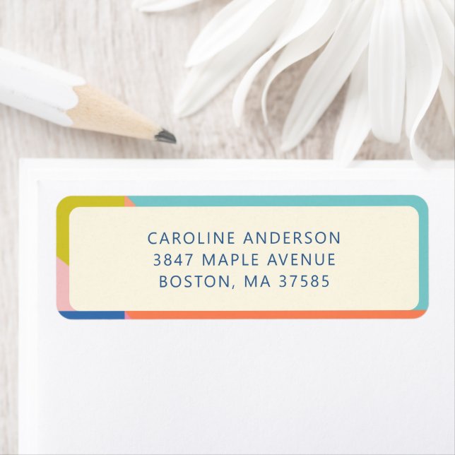 Colourful Geometric Border Custom Return Address (Insitu)