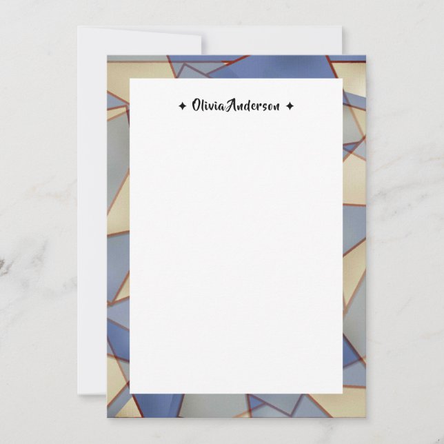 Colourful Geometric Border Personalised Name Note  Thank You Card (Front)