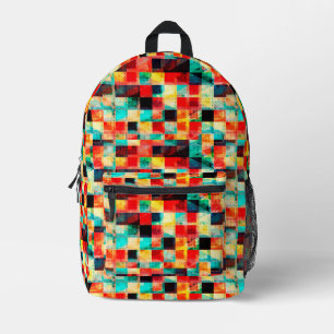 Colourful geometric bright design printed backpack