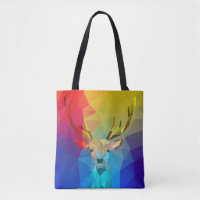 Colourful geometric caribou hologram illustration