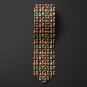 Colourful Geometric Cats Tie