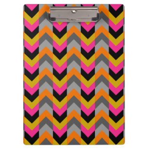 Colourful Geometric Chevron Pattern Clipboard