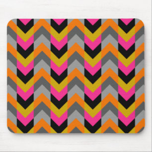 Colourful Geometric Chevron Pattern Mouse Mat