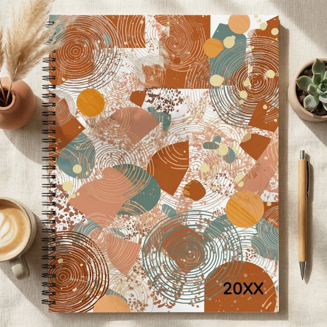 Colourful geometric contemporary  abstract spiral notebook (Creator Uploaded)