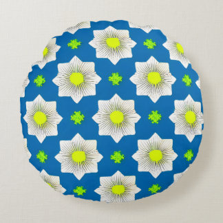 Colourful, geometric, cool, modern, trendy graphic round cushion