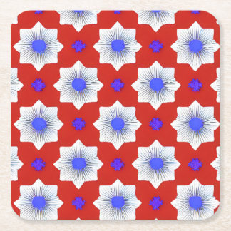 Colourful, geometric, cool, modern, trendy graphic square paper coaster