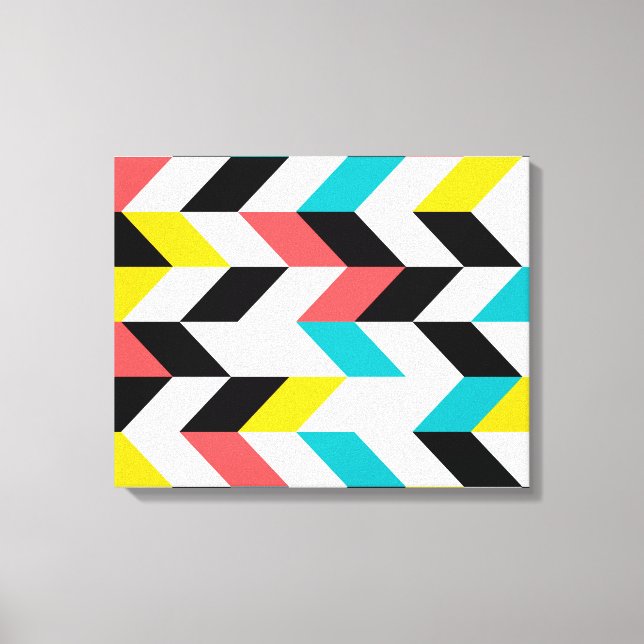Colourful, geometric, cool, unique, trendy graphic canvas print (Front)