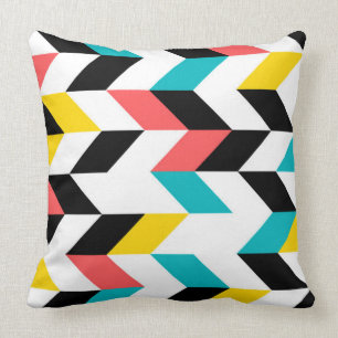 Colourful, geometric, cool, unique, trendy graphic cushion