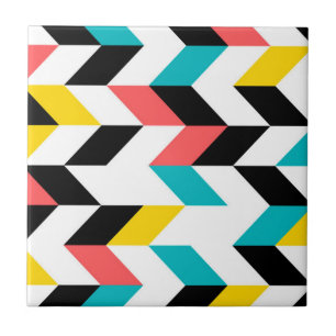 Colourful, geometric, cool, unique, trendy graphic tile