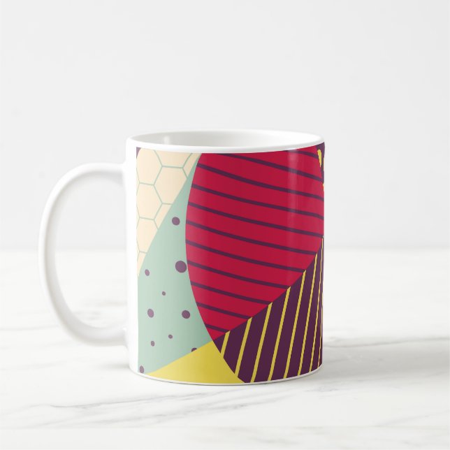 Colourful Geometric Design Abstract Coffee Mug (Left)