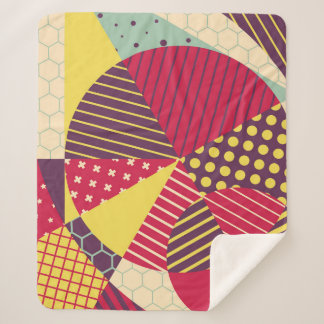Colourful Geometric Design Abstract Sherpa Blanket
