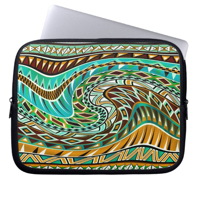 Colourful Geometric Design Laptop Sleeve (Front)