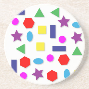 Colourful geometric figures coaster