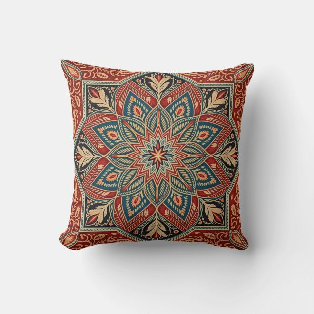 Colourful Geometric Floral Pattern for Art & Decor Cushion (Front)