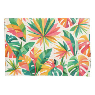 Colourful Geometric Floral Pattern Retro Modern  Pillowcase