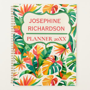 Colourful Geometric Floral Pattern Retro Modern  Planner