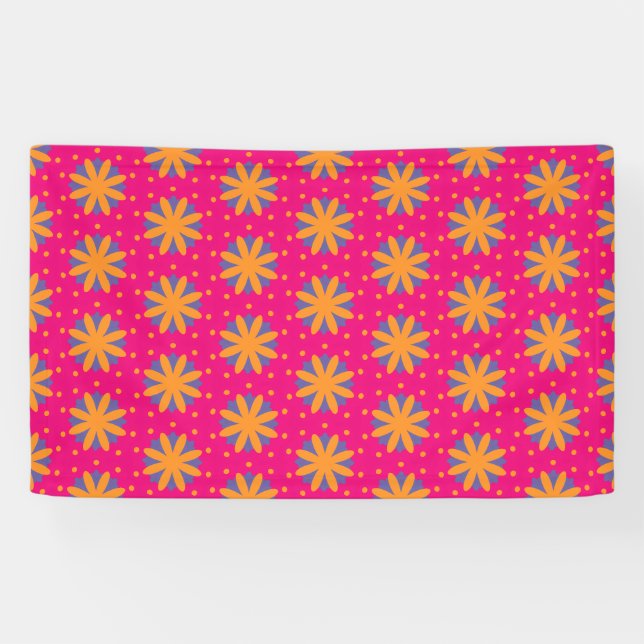 Colourful Geometric Flower Design Banner (Horizontal)