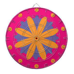 Colourful Geometric Flower Design Dartboard