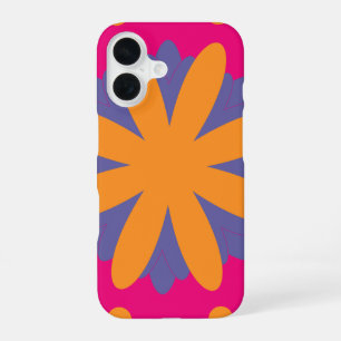 Colourful Geometric Flower Design iPhone 16 Case