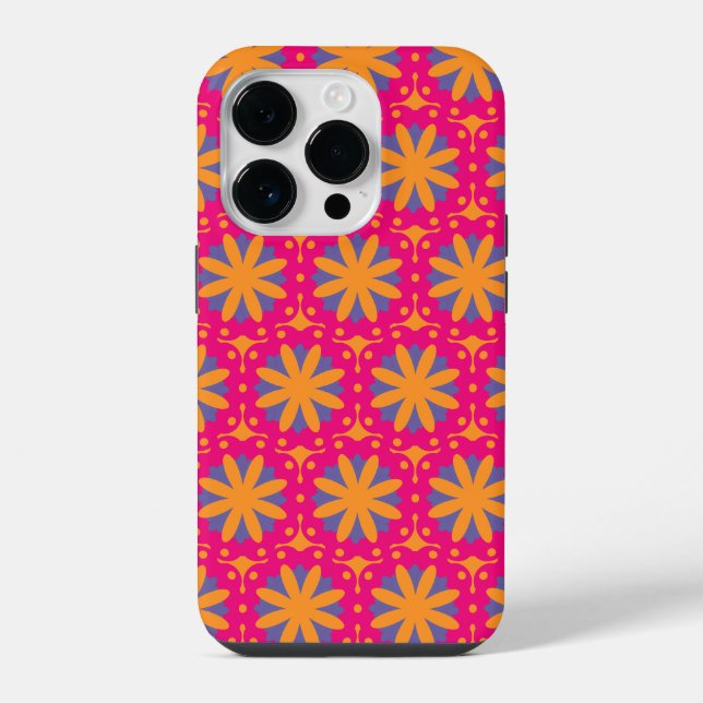 Colourful Geometric Flower Design iPhone Case (Back)
