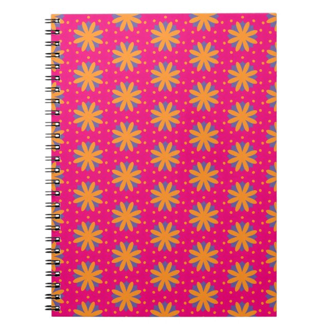 Colourful Geometric Flower Design Notebook (Front)