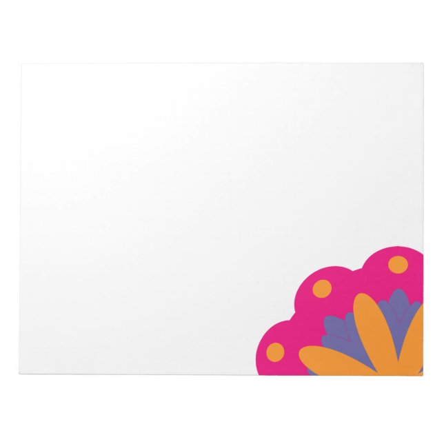 Colourful Geometric Flower Design Notepad (Front)