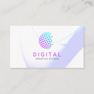 Colourful Geometric Globe Business Card