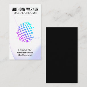 Colourful Geometric Globe Business Card