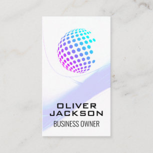 Colourful Geometric Globe Business Card