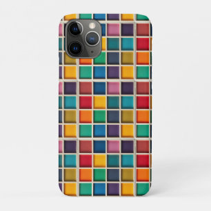 Colourful Geometric Grid Panel iPhone 11 Pro Case