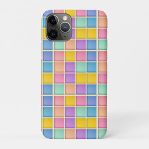 Colourful Geometric Grid Panel iPhone 11 Pro Case