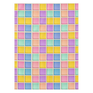 Colourful Geometric Grid Panel Tablecloth