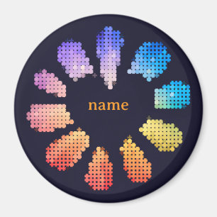 Colourful Geometric Heart Shaped Flower Magnet