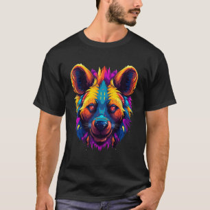 Colourful Geometric Hyena  Safari Pop Africa Anima T-Shirt