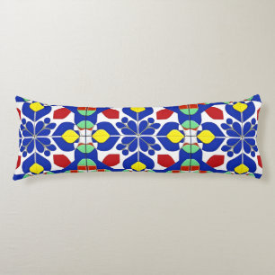 Colourful Geometric Inspired Floral Pattern Body Cushion