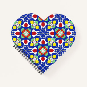Colourful Geometric Inspired Floral Pattern Notebook
