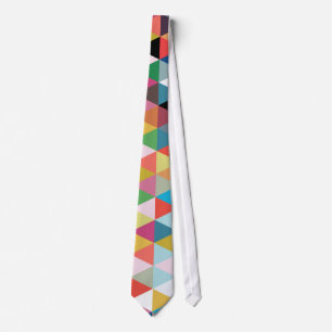 Colourful Geometric Kaleidoscope Patterned Tie