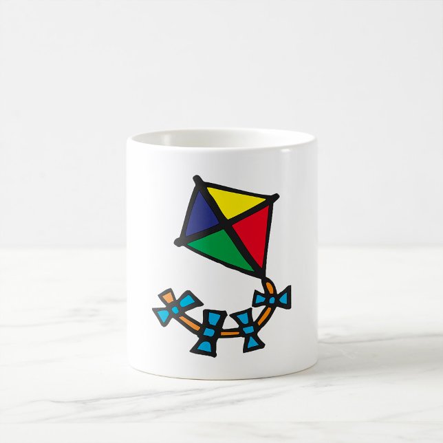 Colourful Geometric Kite with Bow Tail Coffee Mug (Creator Uploaded)