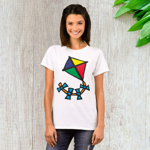 Colourful Geometric Kite with Bow Tail T-Shirt