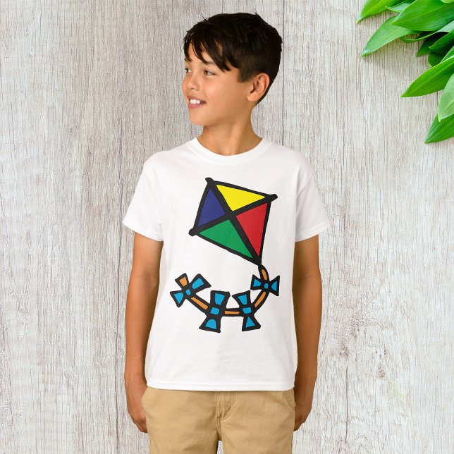 Colourful Geometric Kite with Bow Tail T-Shirt (Creator Uploaded)